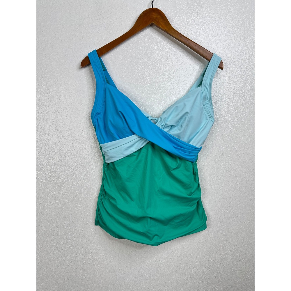 Lands' End Twist Front Tankini Top Size 10‎ DD